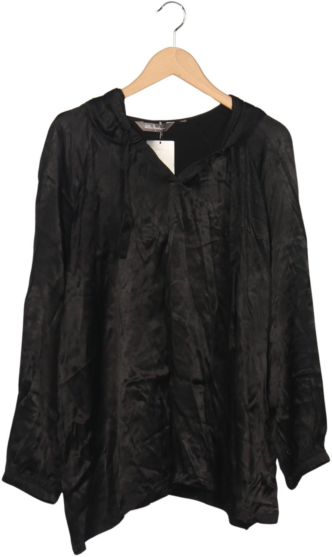 Ulla Popken Damen Langarmshirt, Schwarz, Gr. 4Xl, Viskose - Second Hand