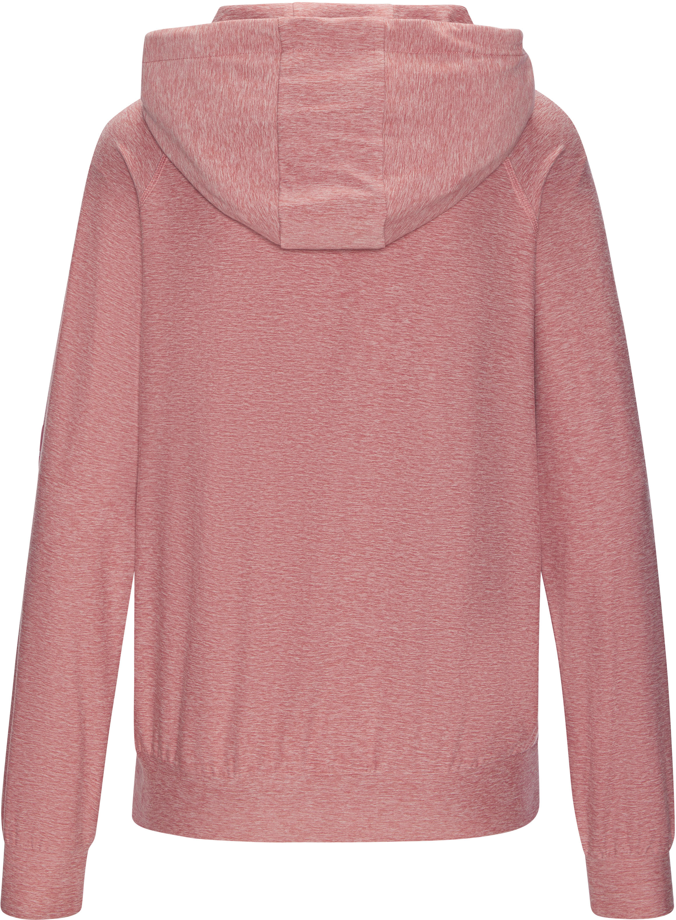 Kapuzensweatjacke, Damen, Gr. S (36/38), rosa (rosa meliert), Materialmix, Obermaterial: 88% Polyester, 12% Elasthan, VIVANCE ACTIVE BY LASCANA, meliert, bequem hüftlang, ohne Ausschnitt, Sweatjacken Kapuzensweatjacke, mit geteilte Kängurutasche, Home-und