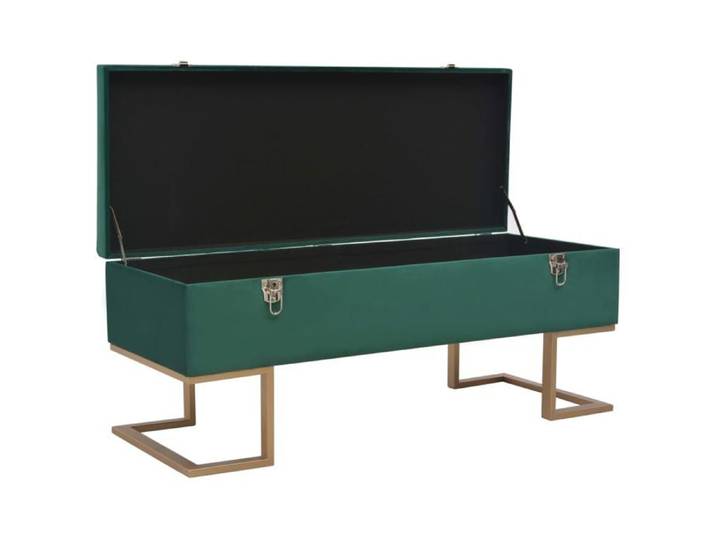 “Winter Sale TOP Banc à chaussures Vert - Banc avec compartiment de rangement 105cm Vert Velours PRO62953