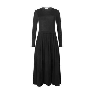 Jerseykleid MAERZ MUENCHEN "Maerz Muenchen 333300 Langarmkleid Damen Bekleidung", Damen, Gr. 44, EURO-Größen, schwarz, 100% Wolle, Kleider Jerseykleid