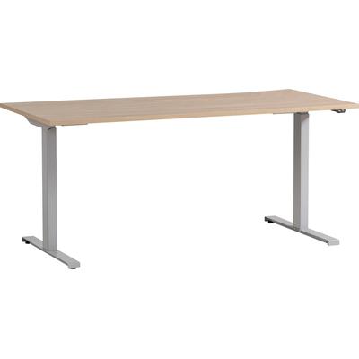 Schreibtisch SCHILDMEYER "Antero", braun (eiche hellfarben, silberfarben, eiche hellfarben), B:160cm H:71cm T:75cm, Tische, Schreibtisch, Solide Verarbeitung - Dieses Produkt ist in Deutschland gefertigt