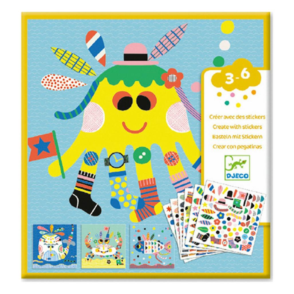Djeco Sticker und Basteln Meerestiere (160 Sticker) (DJ08931)