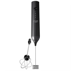 Adler AD 4533 Milchaufschäumer 2-in-1, wiederaufladbar, 3 Geschwindigkeiten, Edelstahl-Aufsätze, USB-C