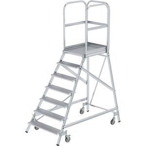 MUNK Podestleiter 50107, fahrbar, mit 7 Stufen