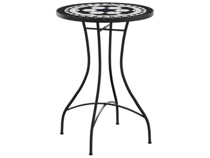 NOUVEAU Table terrasse - Table de bistro mosaïque noir et - blanc - Ø50x70cm céramique - Table d'extérieur 78878