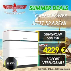 SUMMER DEALS ! Sungrow Speicherpaket Batteriespeicher 15kWh SBH150
