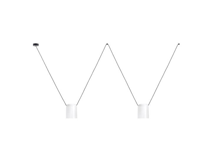 LEDS-C4 Hängelampe Attic Double, dimmbar, weiß / opal, für Wohn- / Esszimmer, Aluminium, Modern, Pendelleuchte