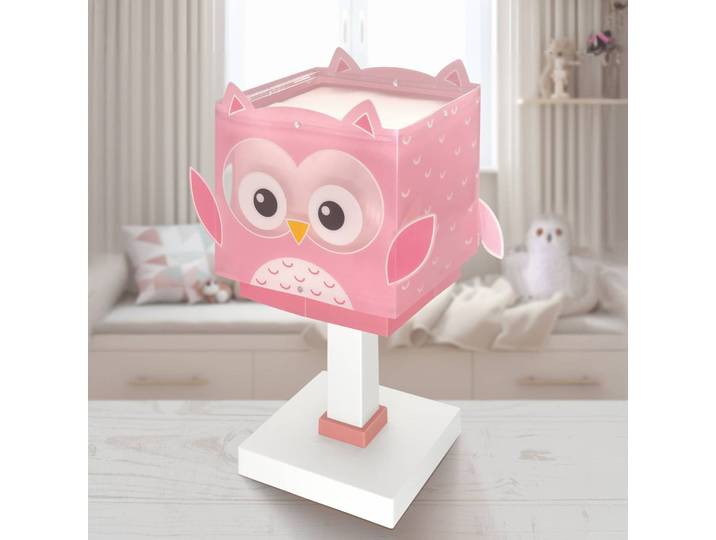 Dalber Tischlampe Little Pink Owl, violett / pink / rose, für Kinderzimmer, Kunststoff, Tischlampe