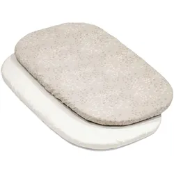 Stokke® SnooziTM 2er-Pack Spannbetttücher Dandelion Beige & Vanilla Cream, mehrfarbig