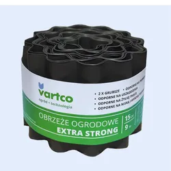 Wellige Gartenumrandung EXTRA STRONG, grau, 15 cm, 9 m
