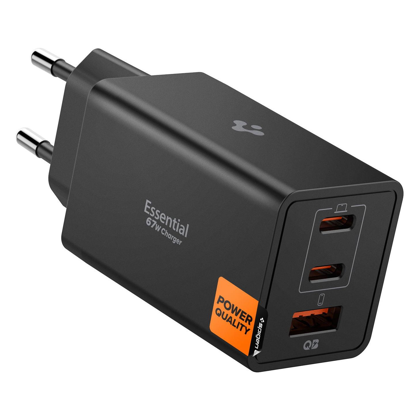 Spigen Essential 67W Wall Charger EE673EU black (67 W, 3 Ports) (ACH09458)