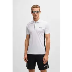 BOSS für Herren. 50538123 Paddytech Pro weißes Poloshirt (M), Sportlich, Tennis/Padel, Multisport, Polyester, Kurzarm