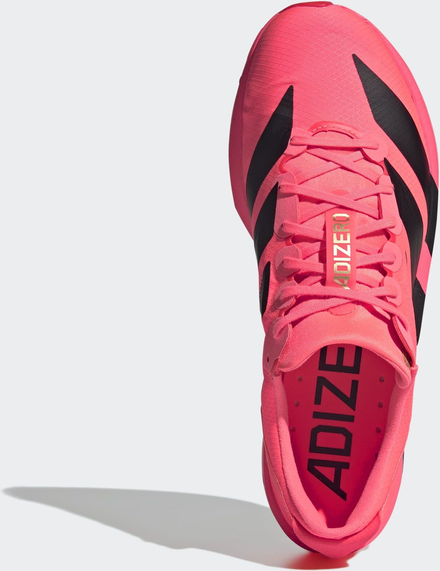 Laufschuh ADIDAS PERFORMANCE "ADIZERO ADIOS 9", Herren, Gr. 48, pink (solar turbo, core schwarz, lucid rot), Synthetik, Textil, Schuhe Laufschuh, niedrig aufgebauter, leichter Schuh solar turbo, core schwarz, lucid rot 48