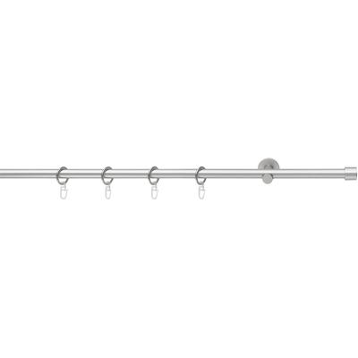 Gardinenstange GOOD LIFE "CAP" Gr. 3, grau (chromfarben), L:120cm Ø:16mm, Kunststoff, Metall, Gardinenstangen, mit Ringen