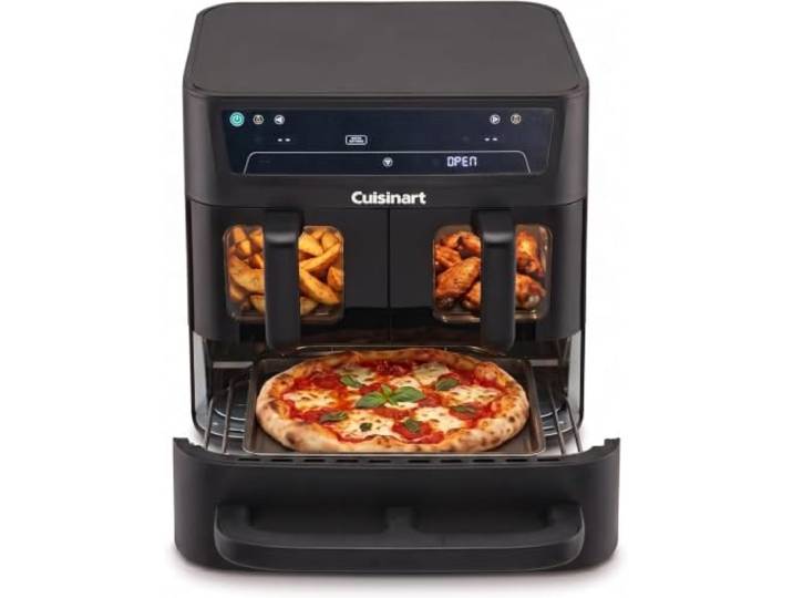 Cuisinart Heißluftfritteuse 3 Kammern 13,6L Air Fryer & Ofen, PFAS-frei 3 Jahre Garantie 2 Schubladen + 5L Ofenfach 3 unabhängige Garzonen 9 Kochfunktionen Ideal für Pizza