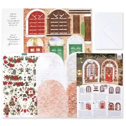 KATY SUE Grußkarten-Set Weihnachtliche Türen & Fenster 62tlg.