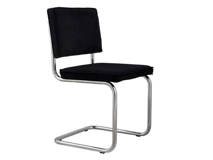 Chaise de repas en velours côtelé noir