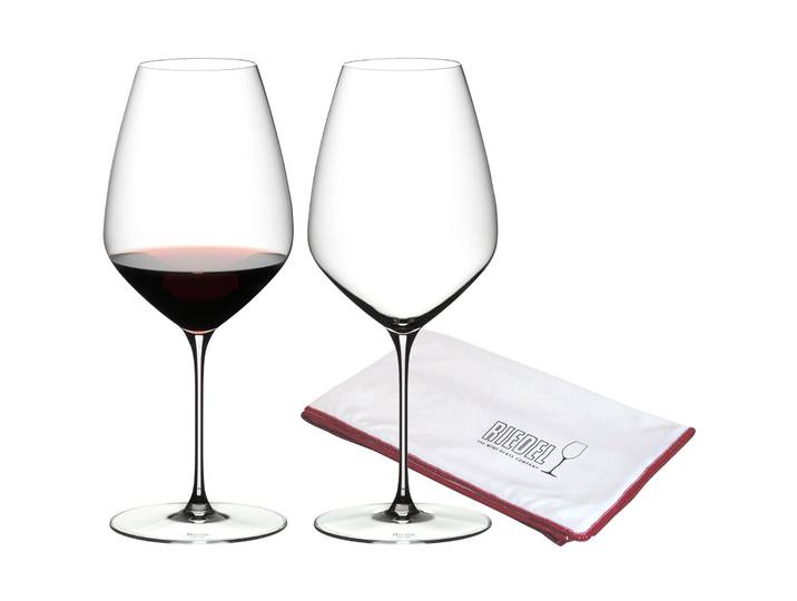 Rotweinglas Syrah / Shiraz Weingläser + Poliertuch Veloce 720 ml 2er Set transparent , bunt (transparent), Glas, RIEDEL THE WINE GLASS COMPANY, Trinkgefäße, Rotweinglas