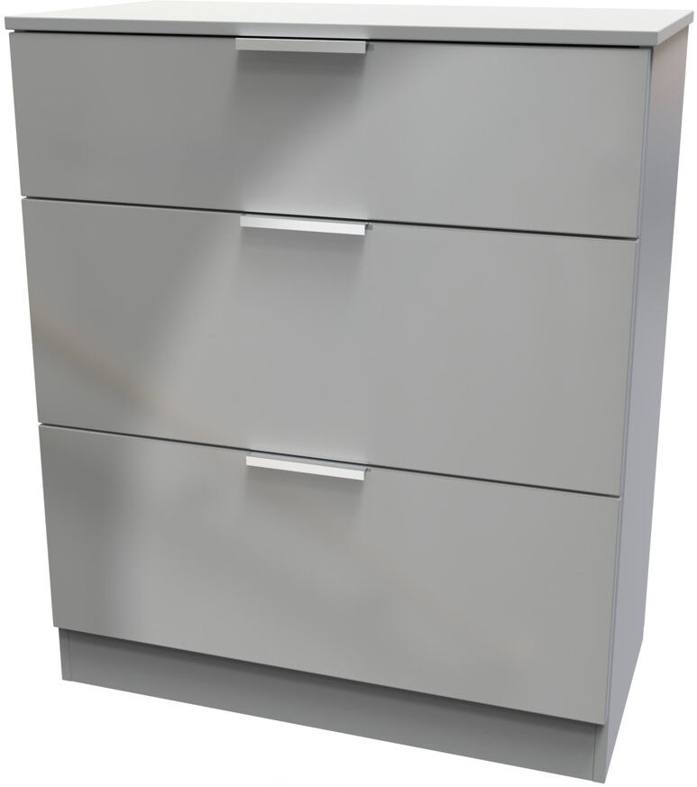 Latitude Run Fully Assembled Lemeiux 3 - Drawer Chest of Drawers Uniform Grey/Dusk Grey 88.5cm H X 76.5cm W X 41.5cm D