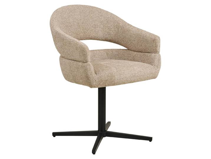 House Nordic Stuhl Dover Sand, 2er Set, Gepolsterter Sitz, Polyester, Polyurethan, Sand, Gepolsterte Rückenlehne, Polyester, Polyurethan (PU), Sand