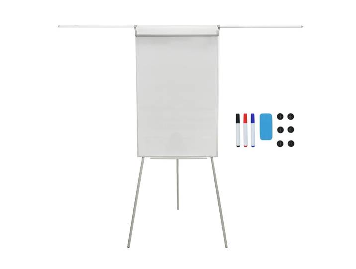 Flipchart Whiteboard 100x70cm 2 Arme Weiss
