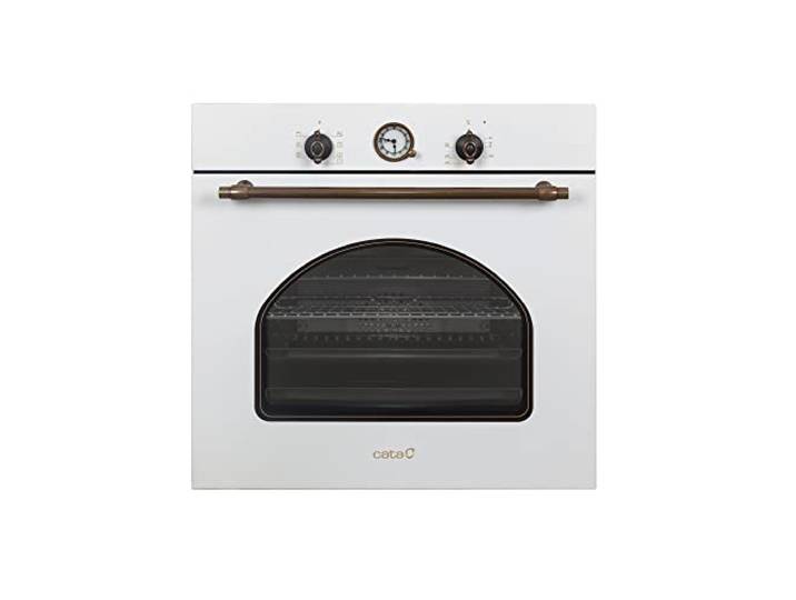 CATA MRA7108WH Four Électrique Encastrable Blanc Rustique Classe Énergétique A 7 Fonctions Programmateur de Cuisson Mécanique Four à Convection à 5 hauteurs et Capacité de 60 L
