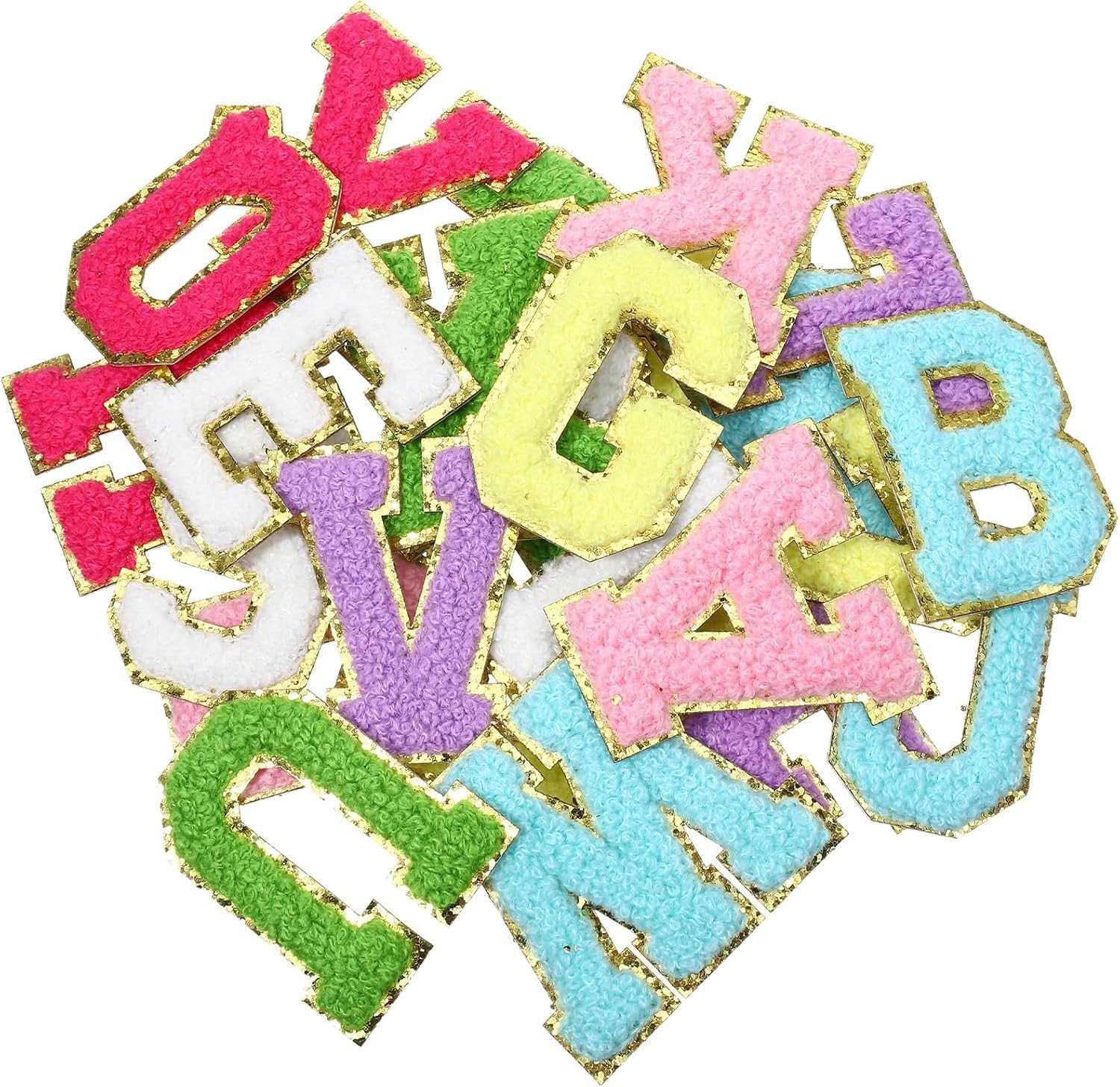 26 Stuks A-Z Alfabet Patches, Zelfklevende Kleurrijke Borduurapplicaties voor Kleding en Accessoires