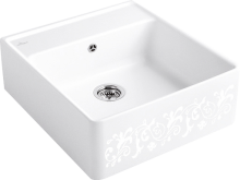 Villeroy & Boch 632061KT Spülstein Einzelbecken White Pearl Keramikspüle Handbetätigung Spülstein 60 cm Unterschrank