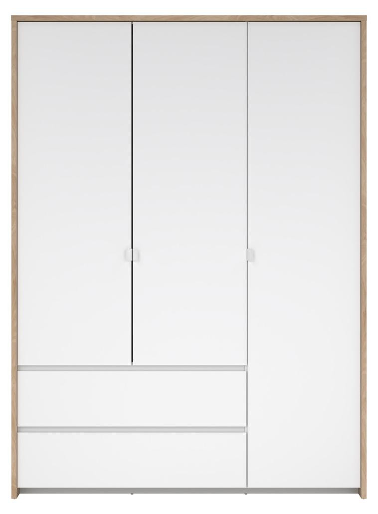 Giga Living Kledingkast Next Jackson Hickory Wit Hoogglans B: 149 cm, H: 202 cm