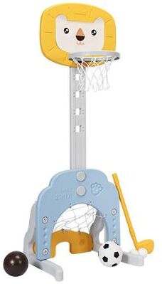 Costway 3-in-1 Adjustable Kids Basketball Hoop Sports Set-Yellow