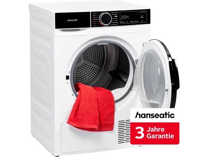 HANSEATIC Wärmepumpentrockner HWT8DGT , Energieeffizienz: D, weiß, B:60cm H:85cm T:60cm, Trockner, inkl. 3 Jahre Herstellergarantie, Wärmepumpentrockner