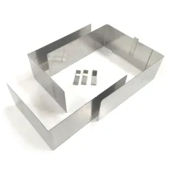 Verstellbare eckige Springform, mittel (Höhe: 8 cm)