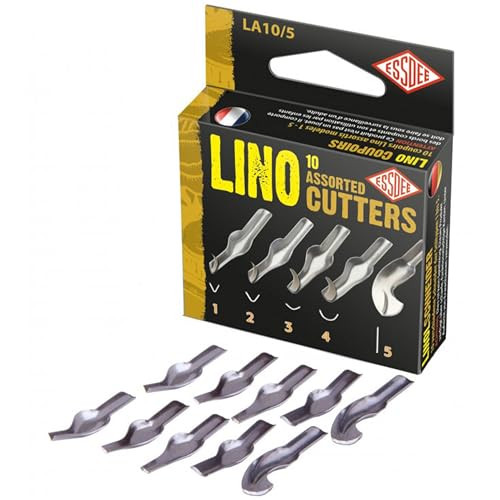 Essdee Lino Cutters set met 5 stijlen en 10 mesjes voor lino snijden