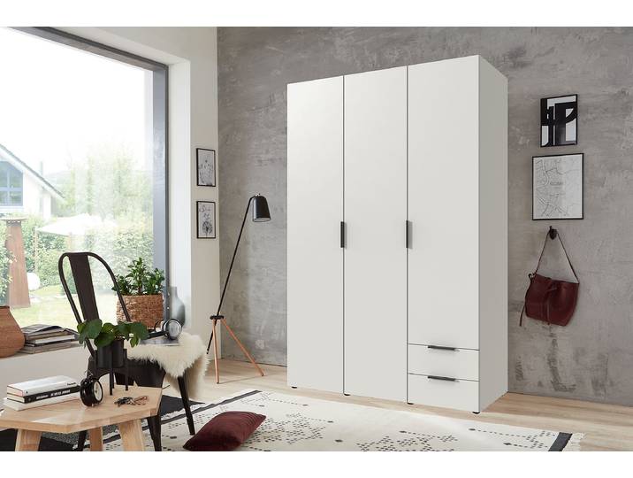 Drehtürenschrank Modena 120cm Weiß/Weiß