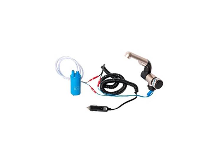 12V Miniküche Barwig Camping Automatikwasserhahn + Tauchpumpe + Netzstecker womo Caravan Reisemobil e - Technik DIY Gartenhaus (ad-ideen) …