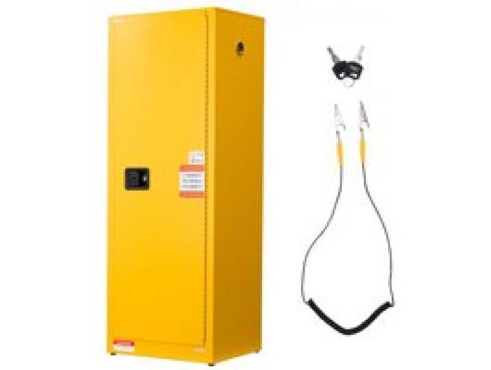 VEVOR Brennbarer Lagerschrank 87,06 L, 59 x 46 x 165,1 cm Brandschutzschrank mit Verstellbarem Regal, Kaltgewalzter und Verzinkter Stahl-Brandschutzschrank, für Gewerbliche, Industrielle Nutzung, Gelb