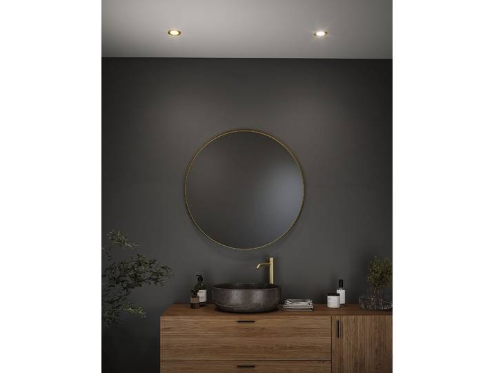 Plafonnier encastré Fixe Dim Ø 7cm Doré/Doré Aluminium, laqué Module LED