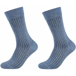 2er Pack camano Soft Shadow Stripe Crew Socken Herren 5310 - infinity 43-46