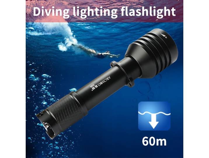 Archon D12u Zoom rotatif lampe de poche de plongée lumières bleu rouge photographie éclairage torche sous-marine 60m projecteur de plongée lampe de poche