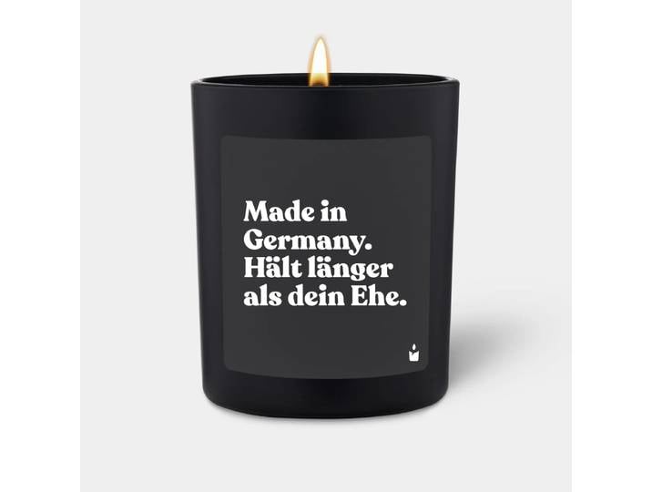 Duftkerze Schwarz Woody Made in Germany. Hält länger als dein Ehe.