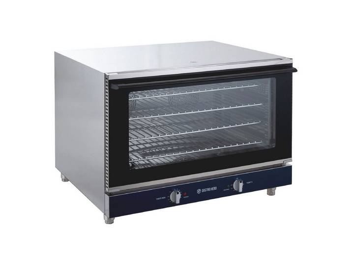 GastroHero Dampfbackofen Heißluftofen ECO 4x GN 1/1, 230V, Edelstahl, Umluft, Profigerät, Timer Heißluftofen ECO 4x GN 1/1, 230V, Edelstahl, Umluft, Profigerät, Timer, Schuko-Stecker – kein Elektriker nötig, bis +250°C, Gastronomie