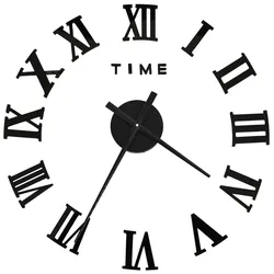 vidaXL 3D-Wanduhr Modernes Design Schwarz 100 cm XXL