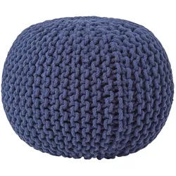 STRICK-POUF dunkelblau, 40/40/35 cm