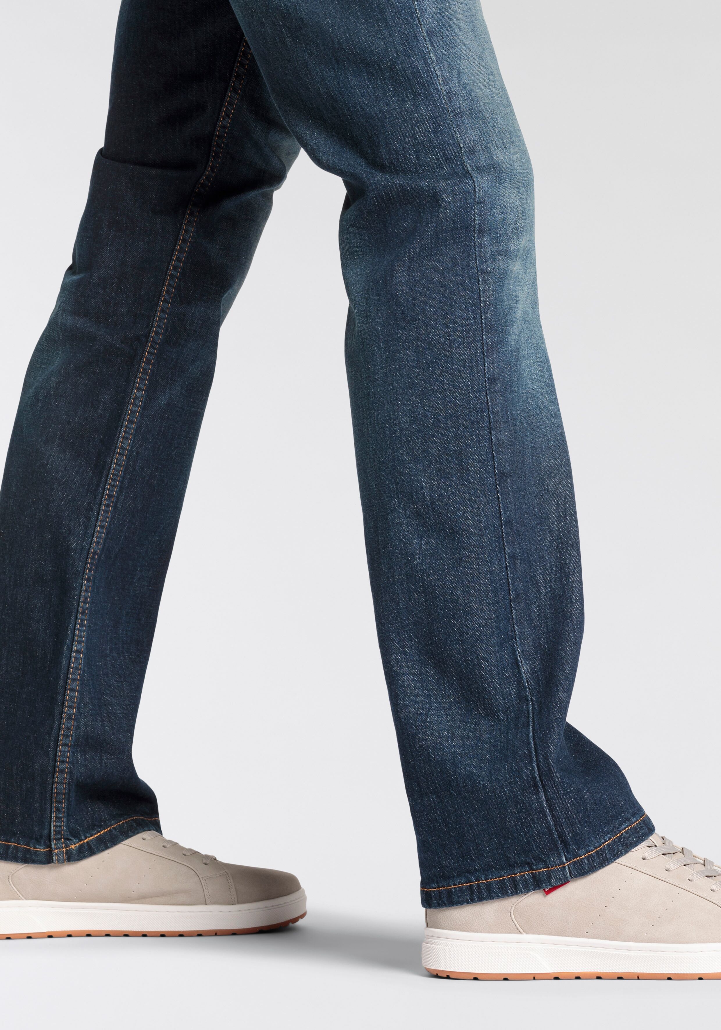 Bootcut-Jeans LEVI'S "527 SLIM BOOT CUT", Herren, Gr. 36, Länge 30, blau (comin round the moun), Denim/Jeans, Obermaterial: 99% Baumwolle, 1% Elasthan, slim fit, Jeans Bootcut-Jeans, in cleaner Waschung comin round the moun 36, Länge 30