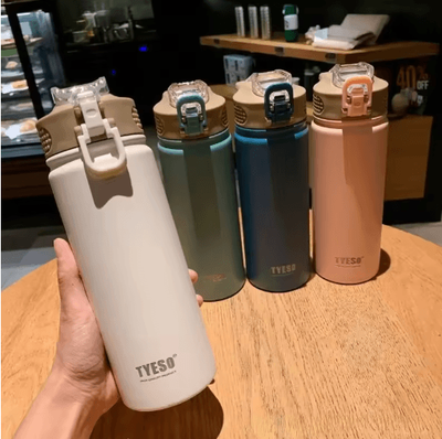 Inspire Picks TYESO Stainless Steel Thermos Bottle With Straw 600ml 750ml Thermal Mug green 600ml