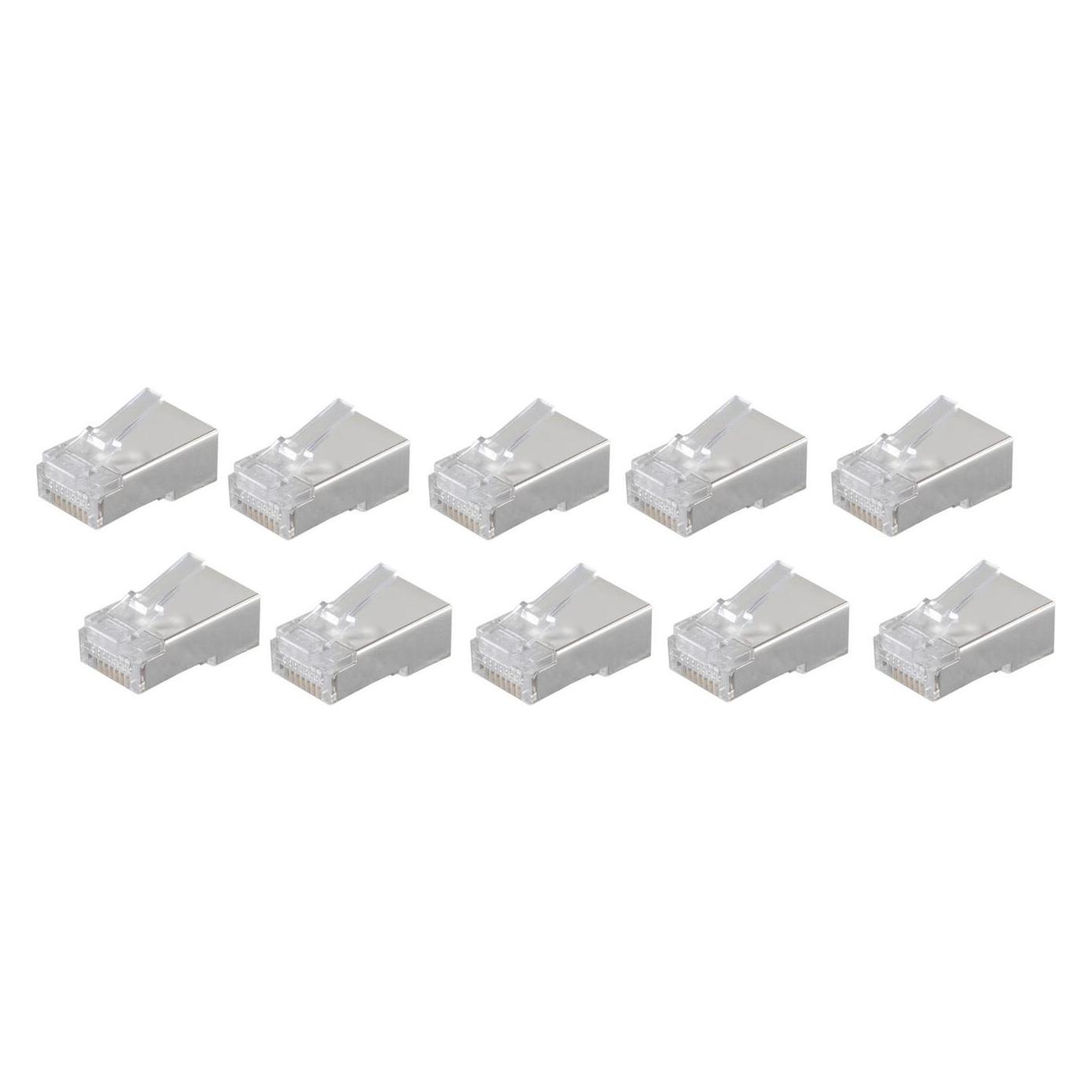 Shiverpeaks BASIC-S Modular-Stecker RJ45, geschirmt 8-polig, 8 Kontakte belegt, vergoldete Kontakte, im (BS72052-10)