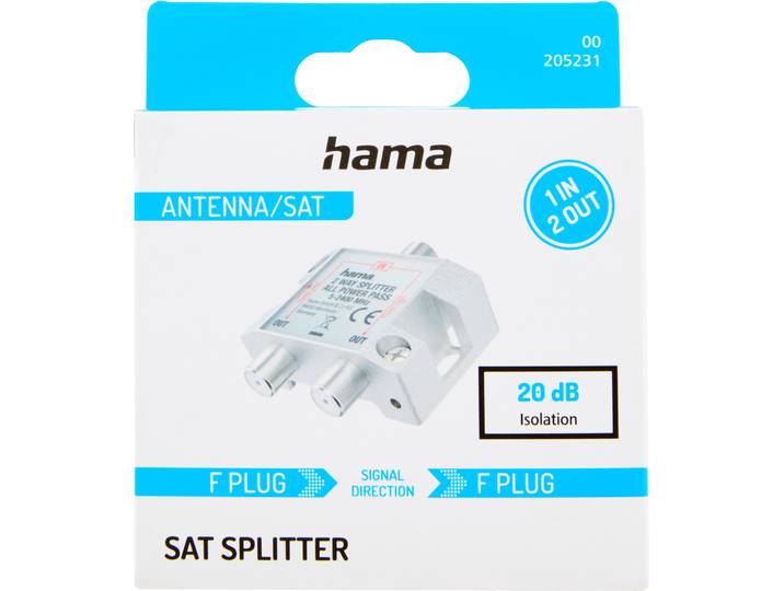 Hama SAT-Verteiler, 2-fach, voll geschirmt