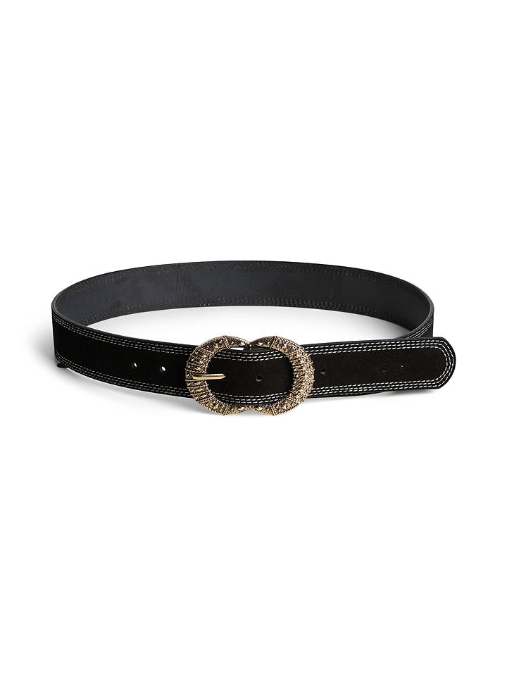 Pieces Leder-Gürtel "Simone" in Schwarz - 85