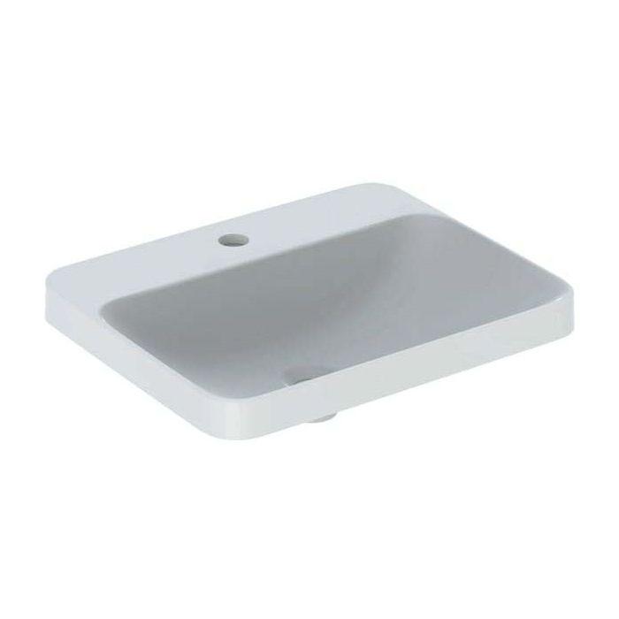 Geberit VariForm Einbauwaschtisch 500743012 55x45cm, mit Hahnloch, ohne Überlauf, rechteckig, weiß