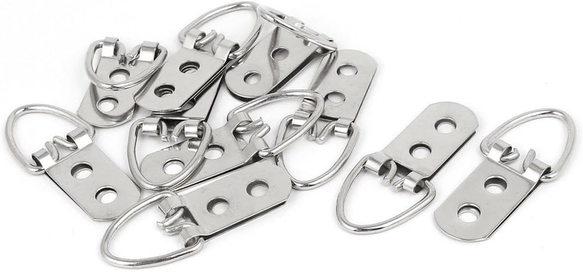10 stuks Dubbele D-ring Fotolijst Ophangers in Zilverkleur